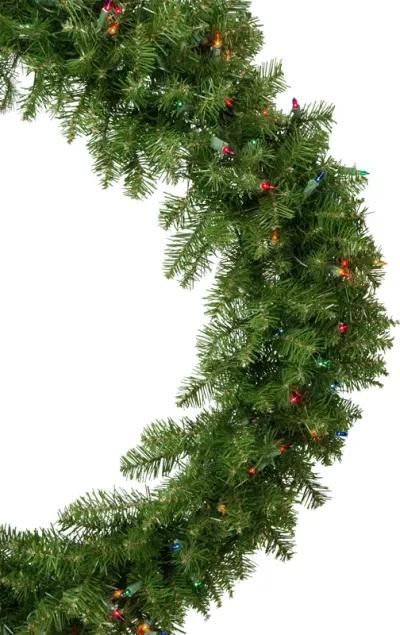 Pre-Lit Rockwood Pine Artificial Christmas Wreath  36-Inch  Multi Lights