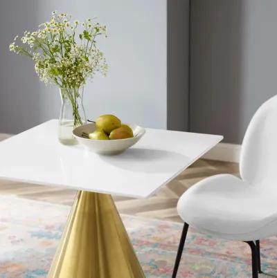 Modway - Tupelo 28" Square Dining Table Gold White