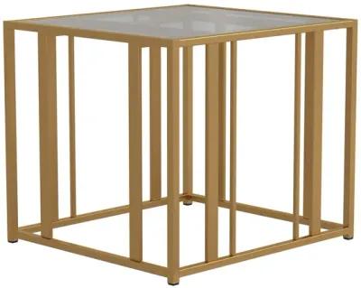 Coaster Furniture End Table Matte Brass and Clear 723607