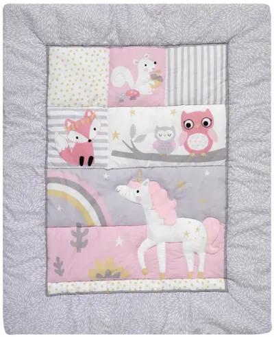 Bedtime Originals Rainbow Unicorn Pink/Purple 4-Piece Baby Crib Bedding Set