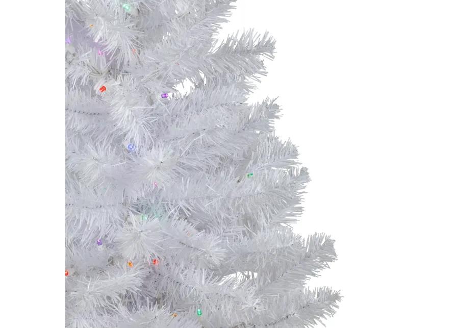 3' Pre-Lit LED Snow White Artificial Christmas Tree  Multi Lights