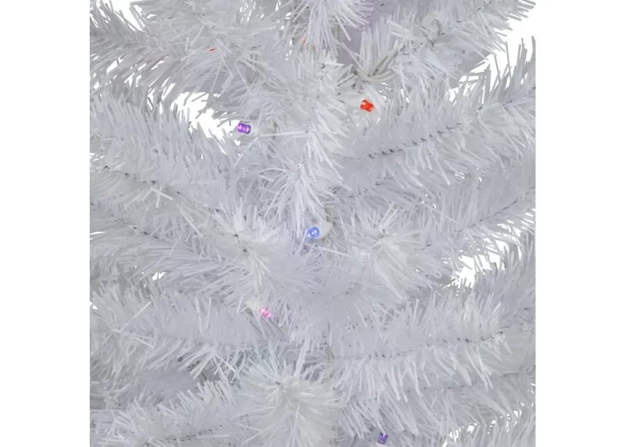 3' Pre-Lit LED Snow White Artificial Christmas Tree  Multi Lights