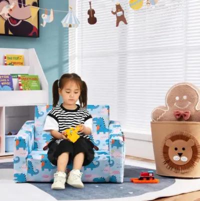 Hivvago 2-in-1 Convertible Kids Sofa with Velvet Fabric