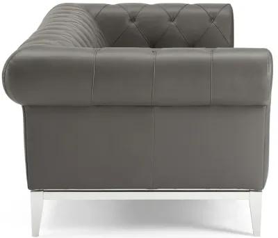 Idyll Tufted Button Upholstered Leather Chesterfield Sofa