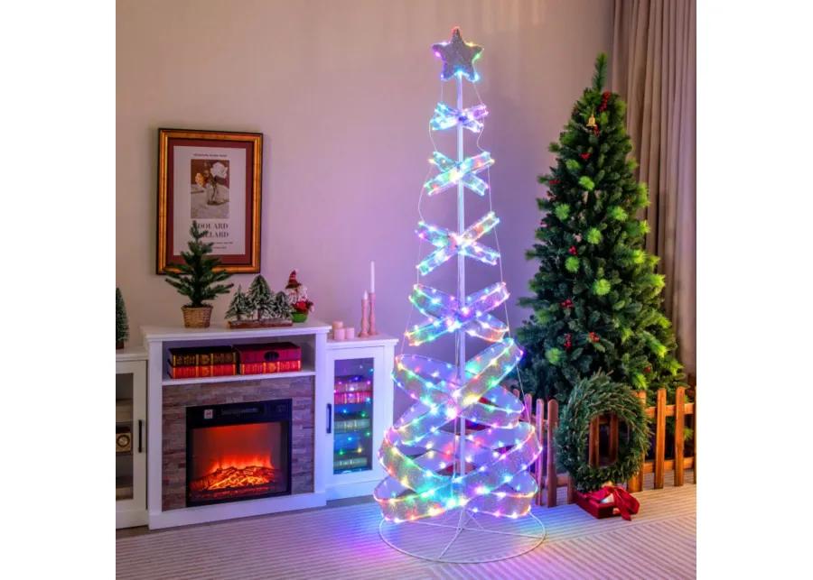 Hivvago 7 Feet Outdoor Spiral Christmas Tree for Party  Xmas New Year Decoration