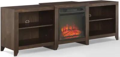 Ronin 69" Low Profile Tv Stand W/Fireplace Dark Walnut