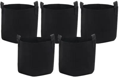 Sunnydaze Set of 5 Nonwoven Polypropylene Grow Bag with Handles - 5 gallon