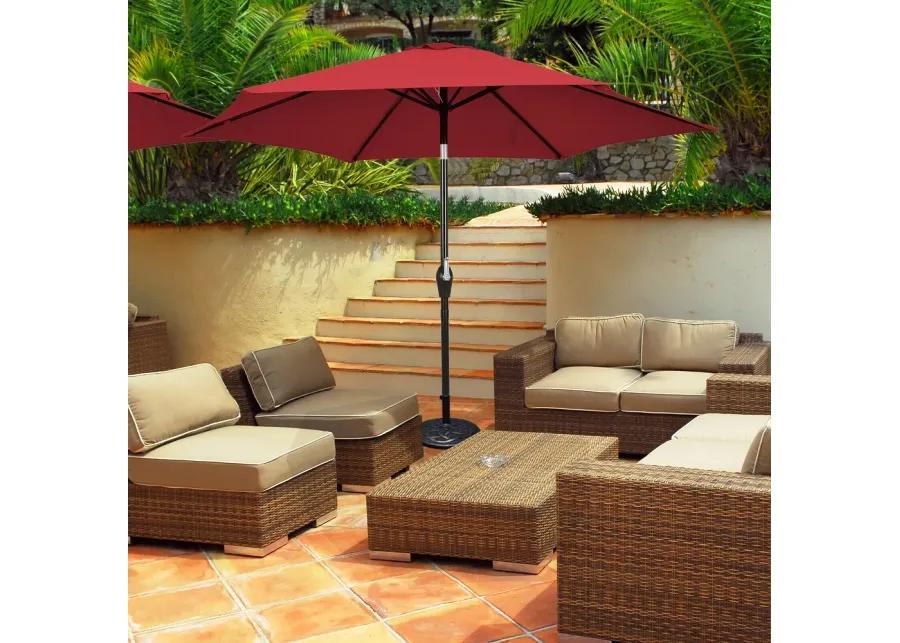 9 ft Outdoor Market Patio Table Umbrella Push Button Tilt Crank Lift