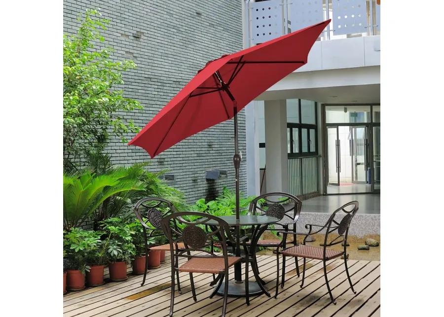 9 ft Outdoor Market Patio Table Umbrella Push Button Tilt Crank Lift