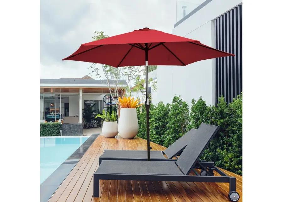 9 ft Outdoor Market Patio Table Umbrella Push Button Tilt Crank Lift