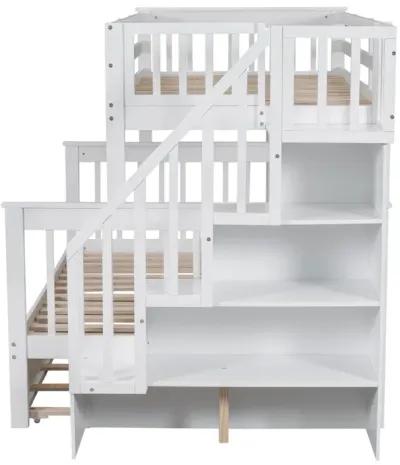 Merax Bunk Bed with Trundle and Guard Rail