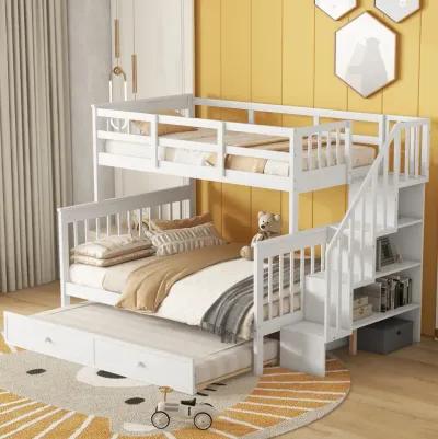 Merax Bunk Bed with Trundle and Guard Rail