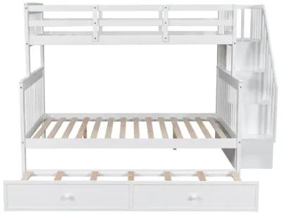 Merax Bunk Bed with Trundle and Guard Rail