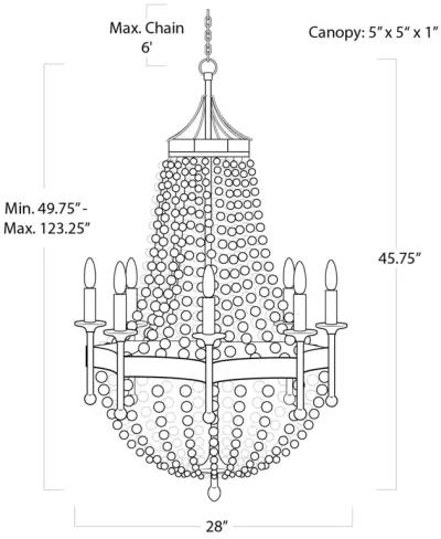 Frosted Crystal Bead Chandelier