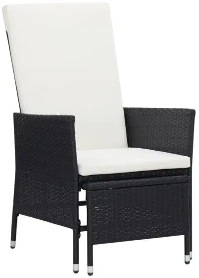 vidaXL 3 Piece Garden Lounge Set with Cushions Poly Rattan Black