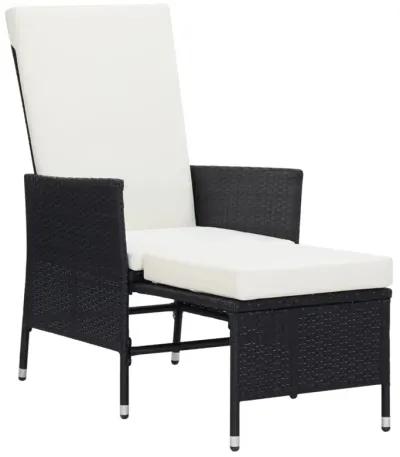 vidaXL 3 Piece Garden Lounge Set with Cushions Poly Rattan Black