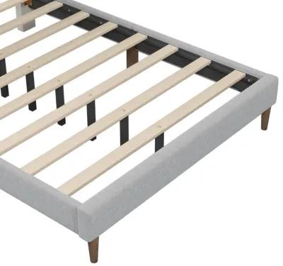 Merax Upholstered Platform Bed Frame with Vertical Channel Tufted Headboard, No Box Spring Needed