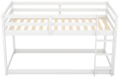 Merax Twin over Twin Floor Bunk Bed with Ladder