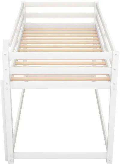 Merax Twin over Twin Floor Bunk Bed with Ladder