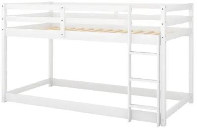 Merax Twin over Twin Floor Bunk Bed with Ladder