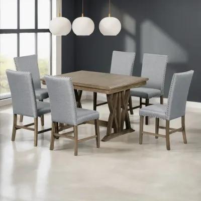 Merax Mid-Century Solid Wood 7-Piece Dining Table Set