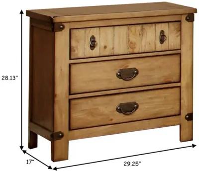 Pioneer Cottage Nightstand In Weathered Elm Finish-Benzara