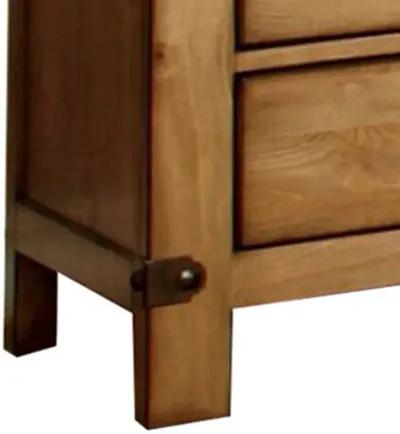 Pioneer Cottage Nightstand In Weathered Elm Finish-Benzara