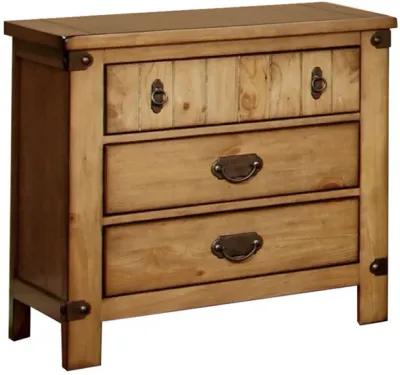 Pioneer Cottage Nightstand In Weathered Elm Finish-Benzara