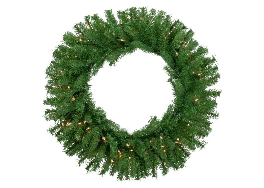 Pre-Lit Sierra Noble Fir Artificial Christmas Wreath  30-Inch  Clear Lights