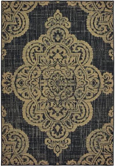 Marina 6'7" x 9'6" Black Rug