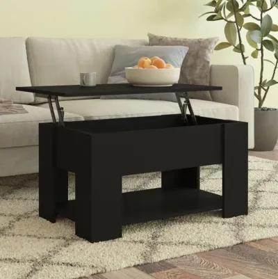 vidaXL Coffee Table Black 31.1"x19.3"x16.1" Engineered Wood