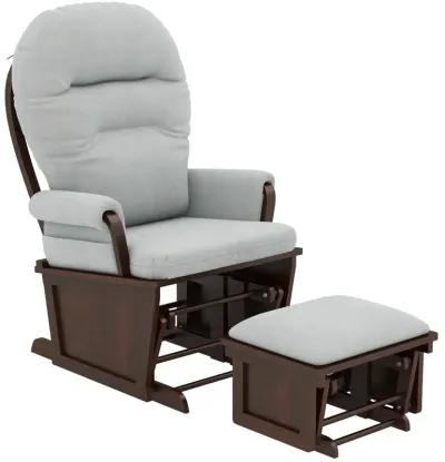 HOMCOM Nursery Glider Rocking Chair with Ottoman, Thick Padded Cushion Seating and Wood Base, Cream White