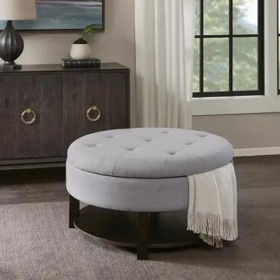 Belen Kox Round Storage Ottoman with Tufted Top, Belen Kox