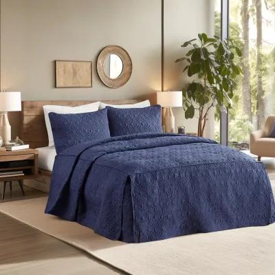 Gracie Mills Sandy 3 Piece Split Corner Classic Pleated Quilted Bedspread Set