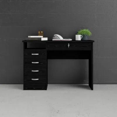 Tvilum Desk with 5 Drawers Black Woodgrain