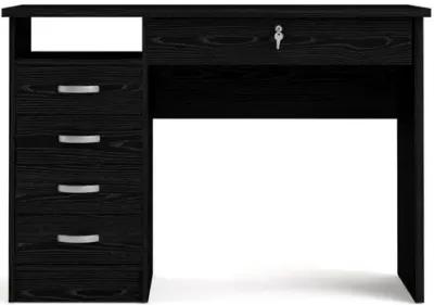 Tvilum Desk with 5 Drawers Black Woodgrain