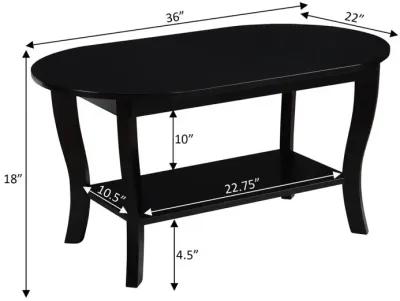 Convenience Concepts American Heritage Oval Coffee Table with Shelf