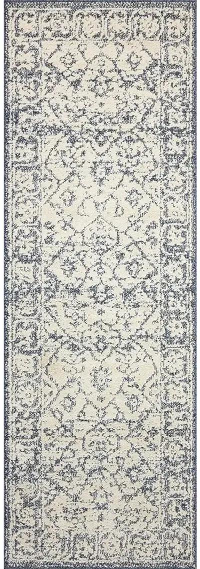 Gigi Ivory/Blue 2'7" x 10'0" Runner Rug by Magnolia Home by Joanna Gaines x Loloi