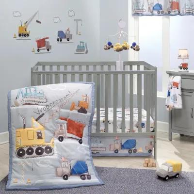 Bedtime Originals Construction Zone Gray Trucks Window Valance