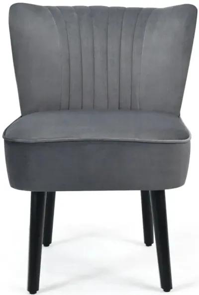 Set of 2 Upholstered Modern Leisure Club Chairs with Solid Wood Legs