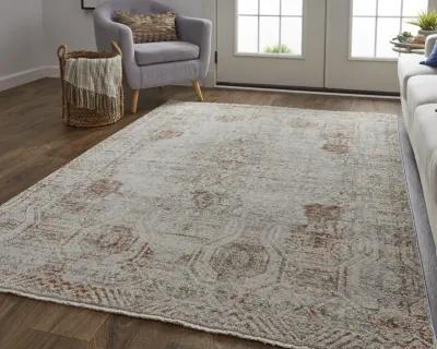 Kaia 39GKF Tan/Ivory/Orange 2' x 3' Rug