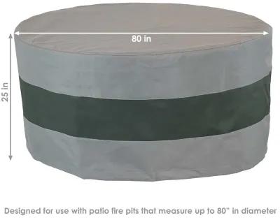 Sunnydaze 80 in 2-Tone Polyester Round Outdoor Fire Pit Cover - Gray/Green