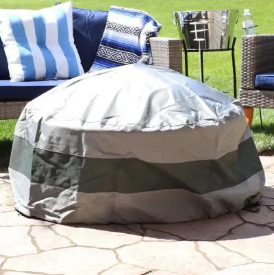 Sunnydaze 80 in 2-Tone Polyester Round Outdoor Fire Pit Cover - Gray/Green