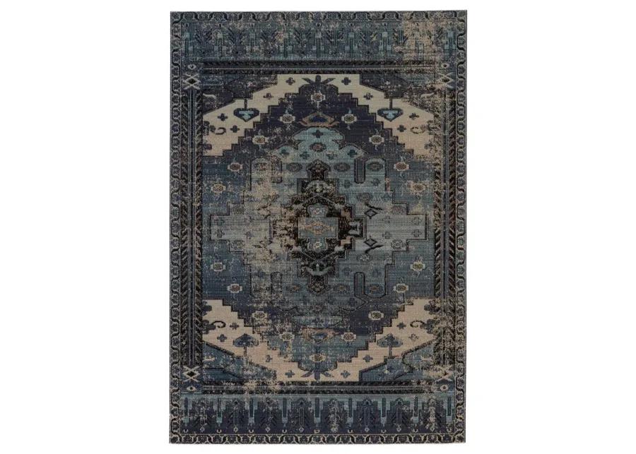 Polaris Cicero Blue 2'8" x 10' Runner Rug