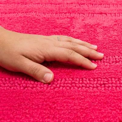 Cotton Reversible Fiesta Pink 1' 9" x 2' 10" Bath Mat