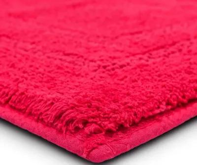 Cotton Reversible Fiesta Pink 1' 9" x 2' 10" Bath Mat