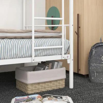 Hivvago Space Saving Easy Assembly Twin Sized Full Metal Bunk Bedframe with Ladder