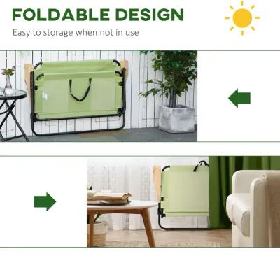 Green Portable Seating: Folding Double Camping Chair with Cup Holders