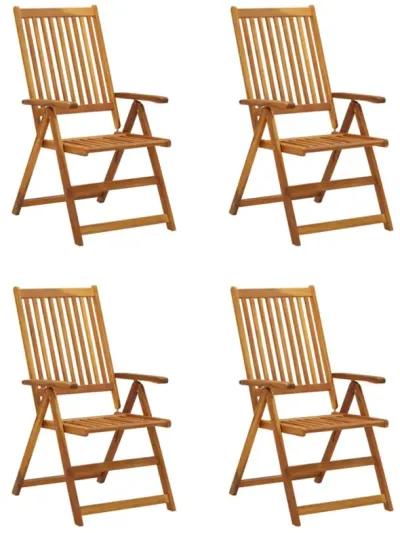 vidaXL Patio Reclining Chairs 4 pcs with Cushions Solid Acacia Wood