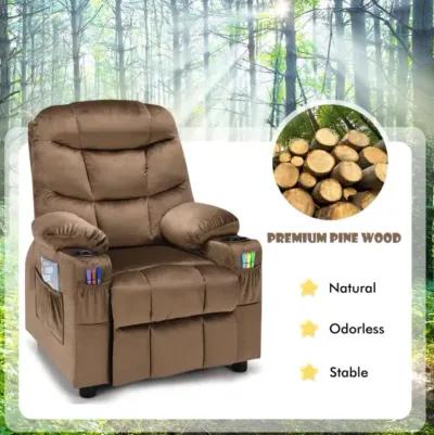 Hivvago Kids Recliner Chair with Cup Holder and Footrest for Children